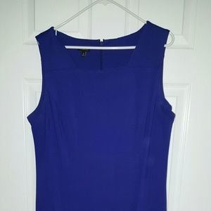 Talbots cotton knit stretch blue sleeveless dress
